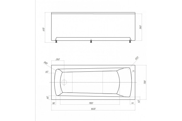 Акриловая ванна Aquatek Либра 160x70 LIB160N-0000003
