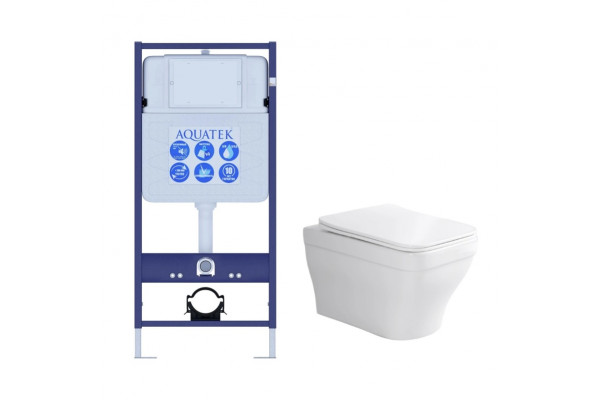 SET AQUATEK АМАДЕО (рама AQUATEK Standard INS-0000012(без клавиши и крепежа)+унитаз АМАДЕО AQ1163-00 с тонким сиденьем soft-close