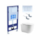 Set AQUATEK КЛАССИК cm (рама AQUATEK Standard INS-0000012 с звукоиз.прокладкой+крепеж KKI-0000002+кнопкаKDI-0000009+унитаз КЛАССИК AQ1112-00 с крышкой
