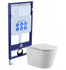 Комплект унитаз с инсталляцией SET AQUATEK ВЕГА с тонким сиденьем soft-close