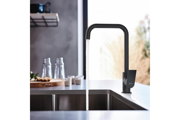 Смеситель для кухни AQUATEK ЛИРА, матовый черный AQ1480MB