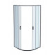 AQ ARI RO 08020BL Душевой уголок 1/4 круга, двери раздвижные 800x800x2000, профиль черный, стекло прозрачное