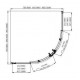 AQ ARI RO 08020BL Душевой уголок 1/4 круга, двери раздвижные 800x800x2000, профиль черный, стекло прозрачное