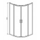 AQ ARI RO 08020BL Душевой уголок 1/4 круга, двери раздвижные 800x800x2000, профиль черный, стекло прозрачное
