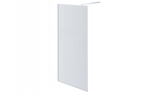 AQ WIW 10020BL Душевая перегородка Walk in с держателем 1000x2000 профиль черный, стекло прозрачное