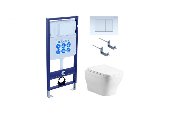 Set AQUATEK АМАДЕО cm (рама AQUATEK Standard INS-0000012 с звукоиз.прокладкой+крепеж KKI-0000002+кнопкаKDI-0000009+унитаз АМАДЕО AQ1180-00 с крышкой