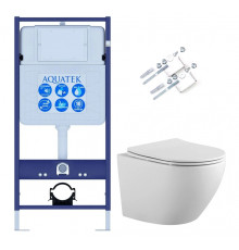 SET AQUATEK ЕВРОПА KKI (рама AQUATEK Standard INS-0000012 и крепежаKKI-0000002 +унитаз ЕВРОПА AQ1901-00 с тонким сиденьем soft-close
