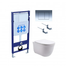Set AQUATEK КЛАССИК (рама AQUATEK Standard INS-0000012 с звукоиз.прокладкой+крепеж KKI-0000002+кнопкаKDI-0000010+унитаз КЛАССИК AQ1111-00 с крышкой