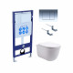 Set AQUATEK КЛАССИК (рама AQUATEK Standard INS-0000012 с звукоиз.прокладкой+крепеж KKI-0000002+кнопкаKDI-0000010+унитаз КЛАССИК AQ1111-00 с крышкой