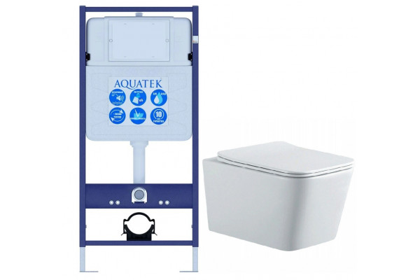 SET AQUATEK ЛИБРА N (рама AQUATEK Standard INS-0000012(без клавиши и крепежа)+унитаз ЛИБРА New AQ0530N-00 с тонким сиденьем soft-close