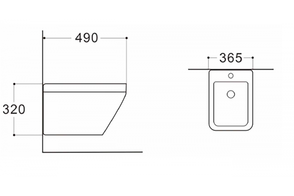 Биде подвесное AQUATEK ЛИРА AQ1055-00 490*365*320, крепеж
