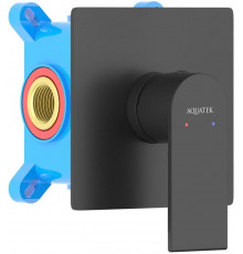Смеситель для душа AQUATEK ЛИРА, внешняя и скрытая часть, матовый черный AQ1466MB