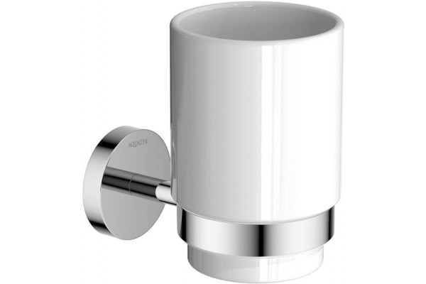 Стакан с держателем AQUATEK БЕТТА, хром AQ4604CR