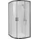AQ ARI RO 09020BL Душевой уголок 1/4 круга, двери раздвижные 900x900x2000, профиль черный, стекло прозрачное