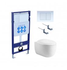 Set AQUATEK АЛЬТАИР (рама AQUATEK Standard INS-0000012 с звукоиз.прокладкой+крепеж KKI-0000002+кнопкаKDI-0000009+унитаз АЛЬТАИР AQ1980-00 с крышкой