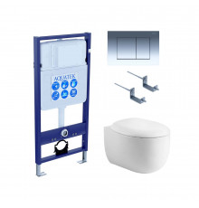 Set AQUATEK АЛЬТАИР (рама AQUATEK Standard INS-0000012 с звукоиз.прокладкой+крепеж KKI-0000002+кнопкаKDI-0000010+унитаз АЛЬТАИР AQ1980-00 с крышкой