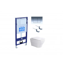 Set AQUATEK АМАДЕО cm (рама AQUATEK Standard INS-0000012 с звукоиз.прокладкой+крепеж KKI-0000002+кнопкаKDI-0000010+унитаз АМАДЕО AQ1180-00 с крышкой