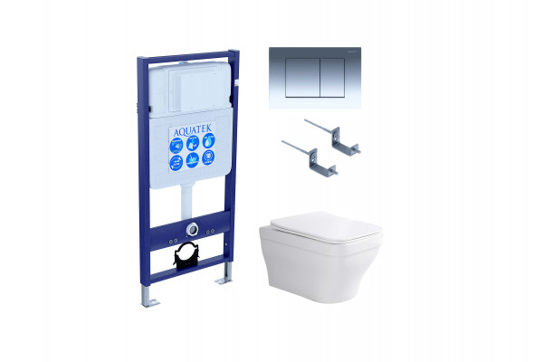 Set AQUATEK АМАДЕО cm (рама AQUATEK Standard INS-0000012 с звукоиз.прокладкой+крепеж KKI-0000002+кнопкаKDI-0000010+унитаз АМАДЕО AQ1180-00 с крышкой