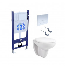 SET AQUATEK КАИР (рама AQUATEK INS-0000014+крепеж KKI-0000002+KDI-0000013+ унитаз КАИР AQ1170-00 с тонким сиденьем soft-close)