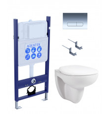 SET AQUATEK КАИР (рама AQUATEK INS-0000014+крепеж KKI-0000002+KDI-0000016+ унитаз КАИР AQ1170-00 с тонким сиденьем soft-close)