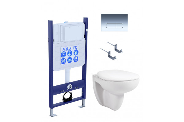 SET AQUATEK КАИР (рама AQUATEK INS-0000014+крепеж KKI-0000002+KDI-0000016+ унитаз КАИР AQ1170-00 с тонким сиденьем soft-close)
