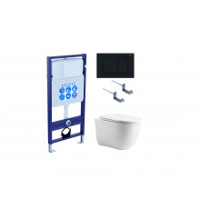 Set AQUATEK КЛАССИК cm (рама AQUATEK Standard INS-0000012 с звукоиз.прокладкой+крепеж KKI-0000002+кнопкаKDI-0000012+унитаз КЛАССИК AQ1112-00 с крышкой