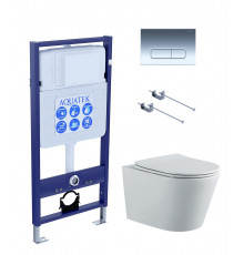 SET AQUATEK ВЕГА-1905-016: инсталляция AQUATEK Standard INS-0000012 + унитаз ВЕГА AQ1905-00 с тонким сиденьем sc + клавиша KDI-0000016 + крепеж KKI-0000001