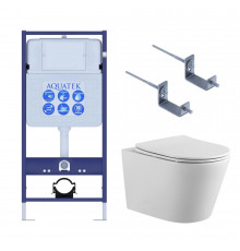 Set AQUATEK ВЕГА-KKI2 (рама AQUATEK Standard INS-0000012+звукоизоляционная прокладка+крепеж KKI-0000002+унитаз ВЕГА AQ1905-00+тонкое сиденье с механиз