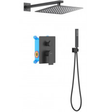 Душевой комплект Set 3 в 1 AQUATEK ЛИРА, матовый черный AQ1472MB
