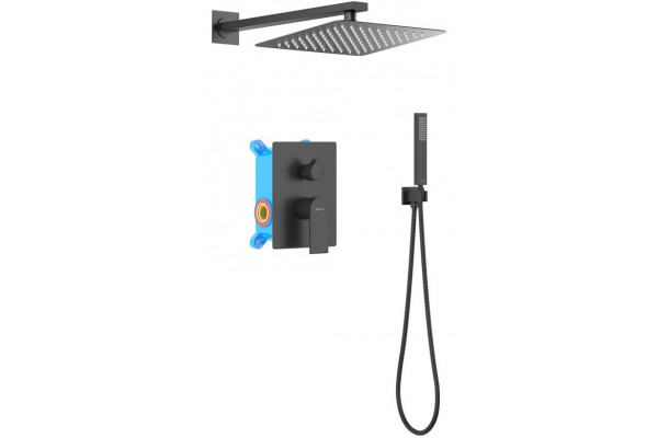 Душевой комплект Set 3 в 1 AQUATEK ЛИРА, матовый черный AQ1472MB