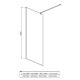 AQ WIW 12020BL Душевая перегородка Walk in с держателем 1200x2000 профиль черный, стекло прозрачное