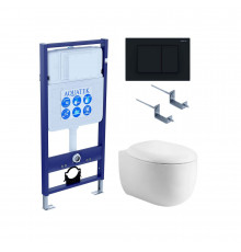 Set AQUATEK АЛЬТАИР (рама AQUATEK Standard INS-0000012 с звукоиз.прокладкой+крепеж KKI-0000002+кнопкаKDI-0000012+унитаз АЛЬТАИР AQ1980-00 с крышкой