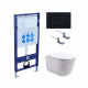 Set AQUATEK КЛАССИК (рама AQUATEK Standard INS-0000012 с звукоиз.прокладкой+крепеж KKI-0000002+кнопкаKDI-0000012+унитаз КЛАССИК AQ1111-00 с крышкой