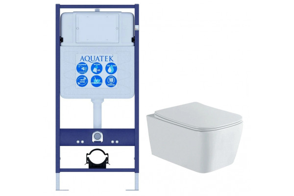 SET AQUATEK ЛИБРА N cm (рама AQUATEK Standard INS-0000012(без клавиши и крепежа)+унитаз ЛИБРА New AQ1148N-00 с тонким сиденьем soft-close