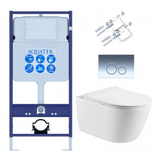 SET AQUATEK ОБЕРОН KDI18(рама AQUATEK Standard INS-0000012 с клавишей KDI-0000018 и крепежом KKI-0000002+унитаз ОБЕРОН AQ1363W-00 с тонким сиденьем sc