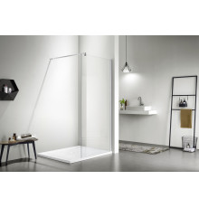 AQ WIW 07020CH Душевая перегородка Walk in с держателем 700x2000 профиль хром, стекло прозрачное