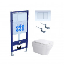 Set AQUATEK АМАДЕО (рама AQUATEK Standard INS-0000012 с звукоиз.прокладкой+крепеж KKI-0000002+кнопкаKDI-0000009+унитаз АМАДЕО AQ1163-00+крышка-сиденье