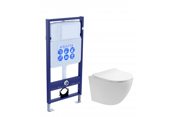 SET AQUATEK ЕВРОПА T (рама AQUATEK Standard INS-0000012(без клавиши и крепежа)+унитаз ЕВРОПА AQ1900T-00 с тонким сиденьем soft-close