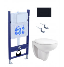 SET AQUATEK КАИР (рама AQUATEK INS-0000014+крепеж KKI-0000002+KDI-0000017+ унитаз КАИР AQ1170-00 с тонким сиденьем soft-close)