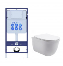 SET AQUATEK КЛАССИК (рама AQUATEK Standard INS-0000012(без клавиши и крепежа)+унитаз КЛАССИК AQ1111-00 с тонким сиденьем soft-close