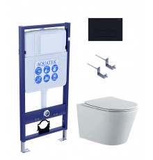 SET AQUATEK ВЕГА-1905-017 (рама AQUATEK Standard INS-0000012 с клавишей KDI-0000017 и крепежом KKI-0000002+унитаз ВЕГА AQ1905-00 с тонким сиденьем sc