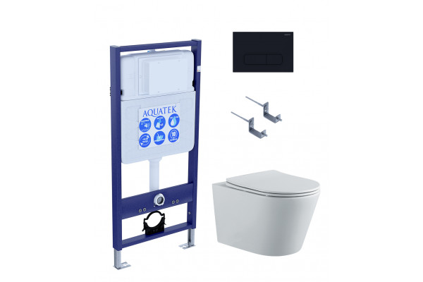 SET AQUATEK ВЕГА-1905-017 (рама AQUATEK Standard INS-0000012 с клавишей KDI-0000017 и крепежом KKI-0000002+унитаз ВЕГА AQ1905-00 с тонким сиденьем sc