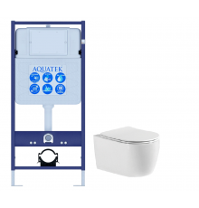 Set AQUATEK ЕВРОПА (рама AQUATEK Standard INS-0000012+звукоизоляционная прокладка+унитаз ЕВРОПА AQ1106-00+тонкое сиденье с механизмом плавного закрыва