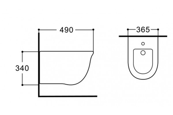 Биде подвесное AQUATEK КЛАССИК 490*365*340 AQ1161-00