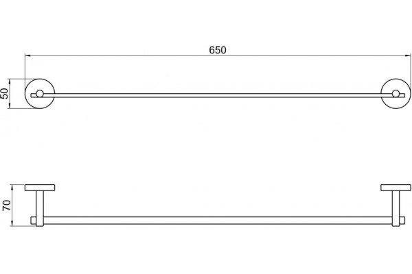 Полотенцедержатель AQUATEK БЕТТА, 600 мм, матовый черный AQ4614MB