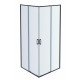 AQ ARI KV 08020BL Душевой уголок квадратный, двери раздвижные 800x800x2000, профиль черный, стекло прозрачное