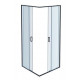 AQ ARI KV 08020BL Душевой уголок квадратный, двери раздвижные 800x800x2000, профиль черный, стекло прозрачное