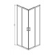 AQ ARI KV 08020BL Душевой уголок квадратный, двери раздвижные 800x800x2000, профиль черный, стекло прозрачное