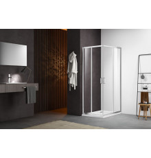 AQ ARI KV 09020CH Душевой уголок квадратный, двери раздвижные 900x900x2000 профиль хром, стекло прозрачное