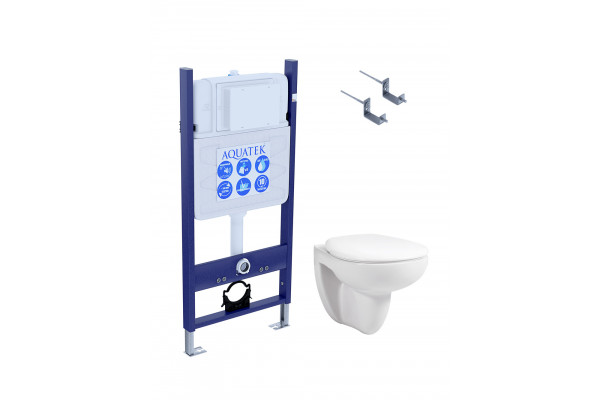 SET AQUATEK КАИР KKI (рама AQUATEK Standard INS-0000012 и крепежаKKI-0000002 +унитаз AQ1170-00 КАИР с тонким сиденьем soft-close